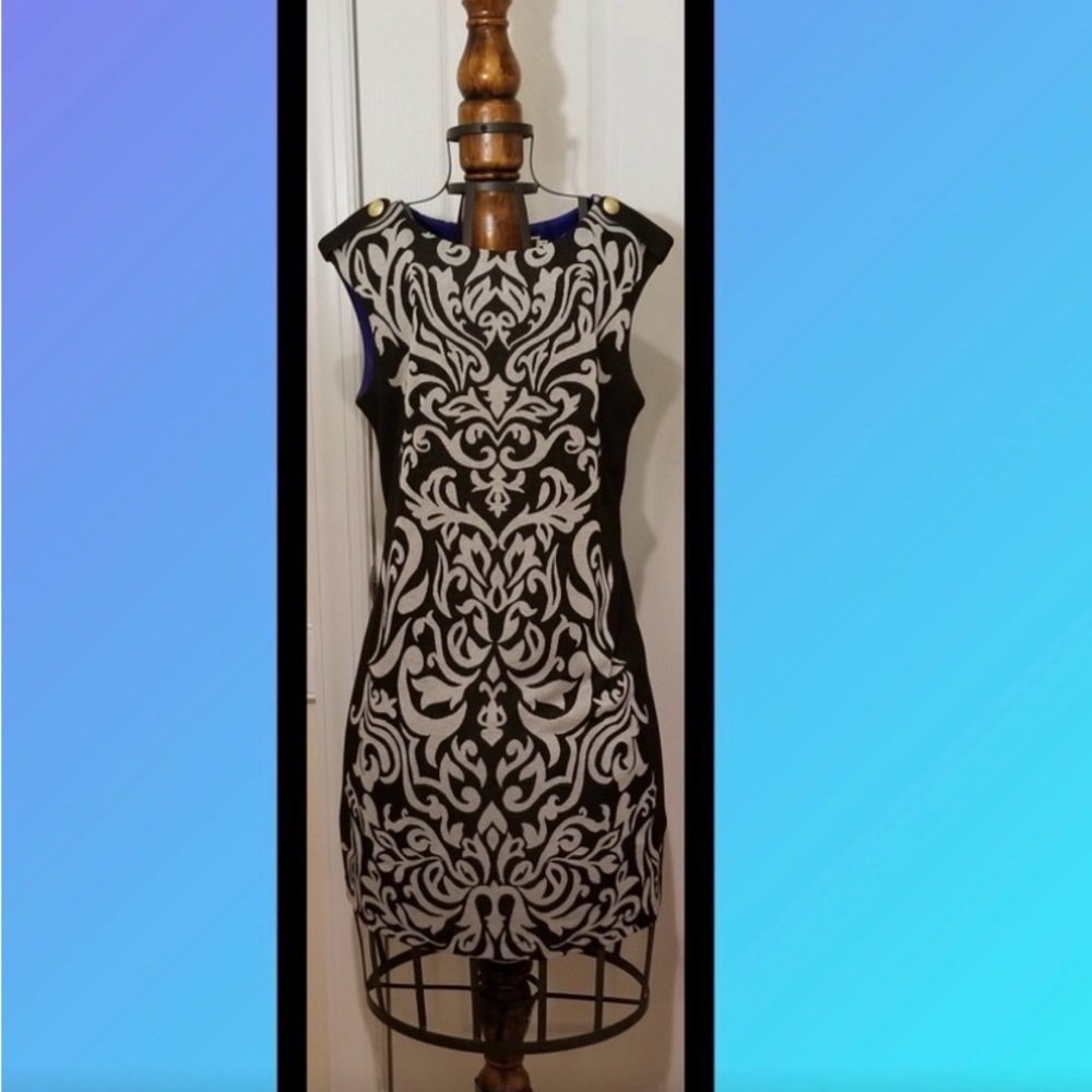 Julian Taylor Black and White Midi Dress - Picture 2 of 6